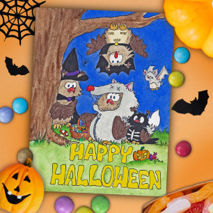 GLAD HALLOWEEN vykort av Nicole Janes