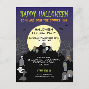 'Glad Halloween' vykort inbjudan