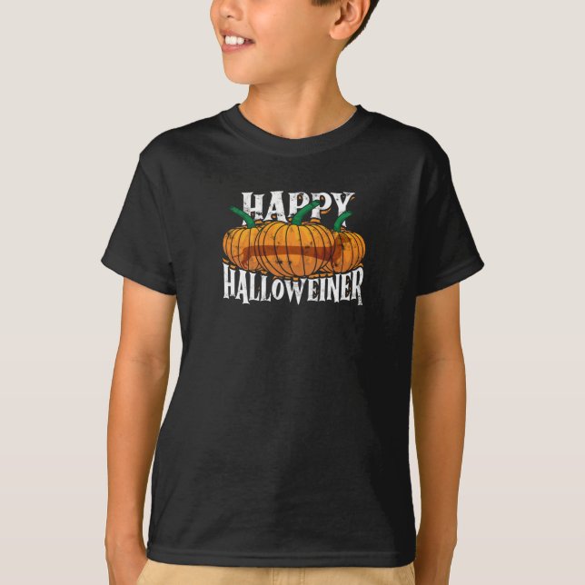 Glad Halloweener - bus eller godis T Shirt (Framsida)