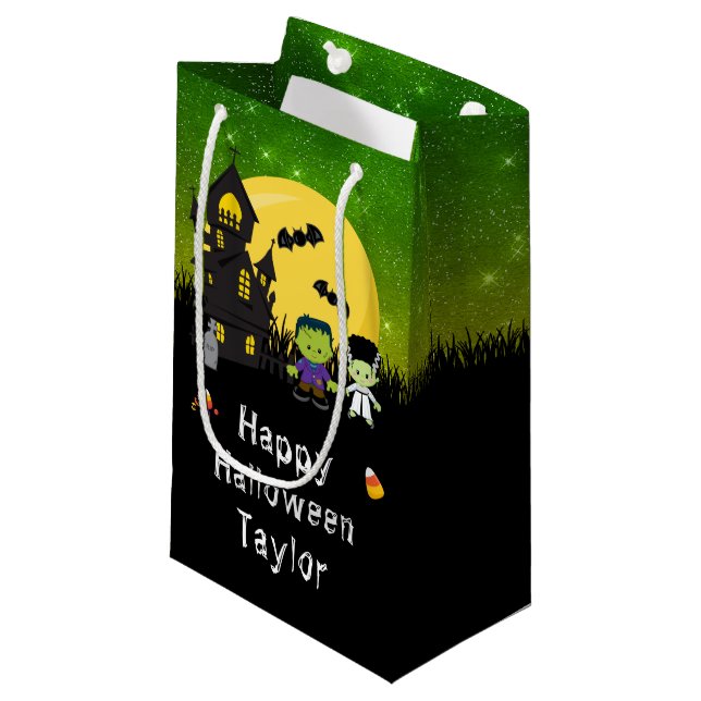 Glad Halloweenfest Monster Grön (Framsidan Vinklad)