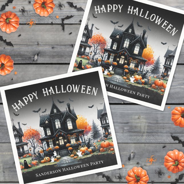 Glad Halloweenfest Pappersservett (Happy Halloween Party Napkins)