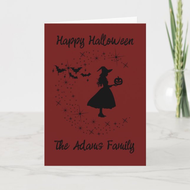 Glad Halloweenhälsning Häxa Kort (Framsida)