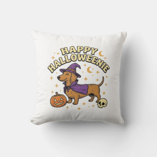 Glad Halloweenie Dachshund Häxa Hund T-Shirt_1 Kudde