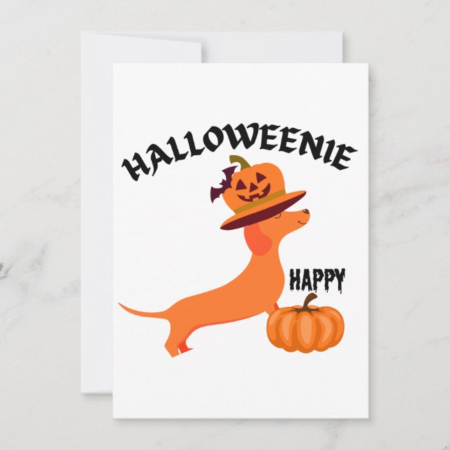 Glad Halloweenie Harley Inbjudningar (Framsida)