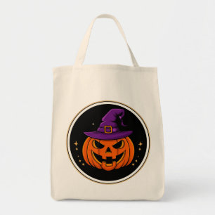 Glad Halloweenpumpa Häxa Hatt 🎃 Tygkasse