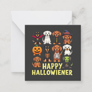 Glad Hallowiener Skräckinjagande Halloween Hund Wi Anteckningskort