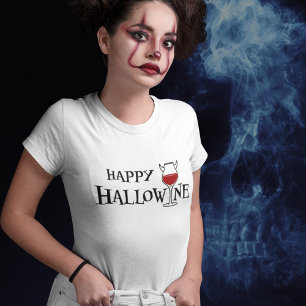 Glad Hallowine Halloween Puns T Shirt
