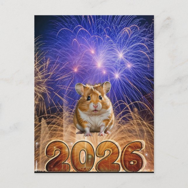 Glad Hammie Nyår Julkort Helg Vykort (Framsida)