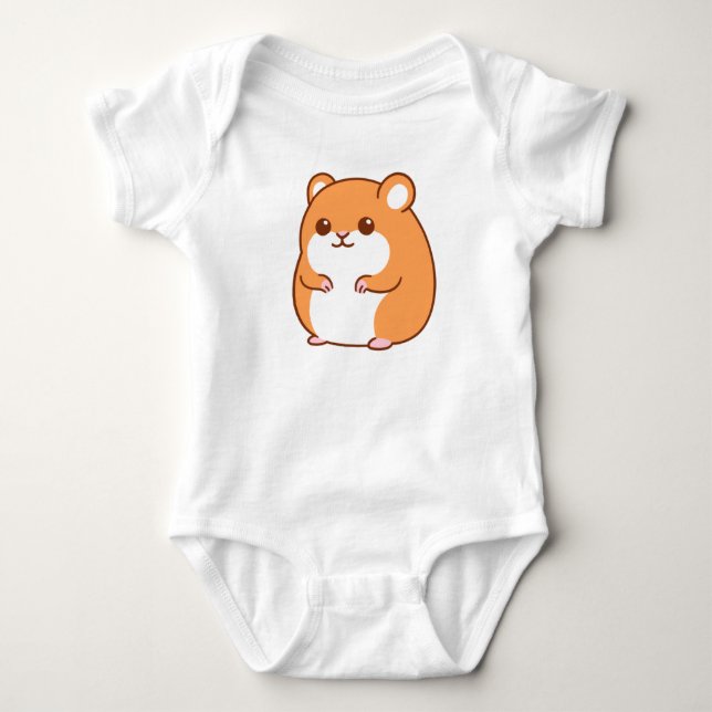 Glad Hamster Baby Bodysuit T Shirt (Framsida)