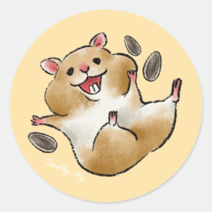 Glad Hamster Runt Klistermärke