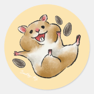 Glad Hamster Runt Klistermärke