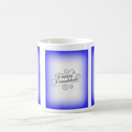 Glad Hanukkah 2-tons blå vit bakgrund Kaffemugg