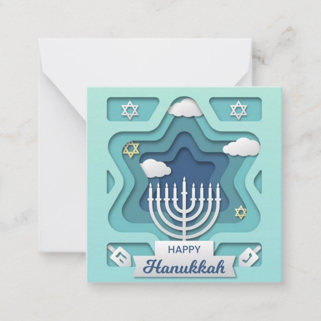 Glad Hanukkah Anteckningskort (Framsida)