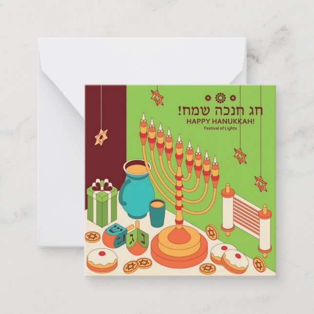 Glad Hanukkah Anteckningskort (Framsida)