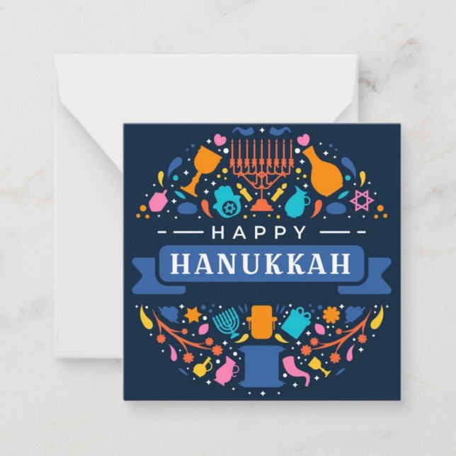 Glad Hanukkah Anteckningskort (Framsida)