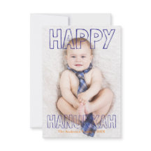 Glad Hanukkah Blå Block - 3x5 Hanukkah-kort