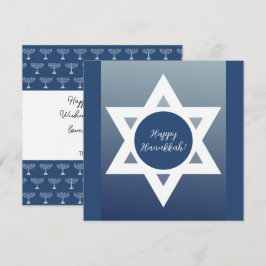 Glad Hanukkah Blå Hälsningar Kort