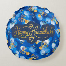 Glad Hanukkah Blå Och Vit