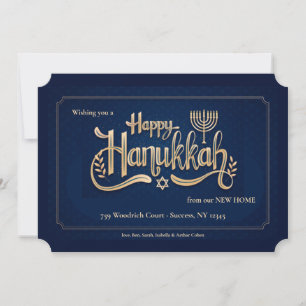 Glad Hanukkah Blått och Gult-kort Julkort