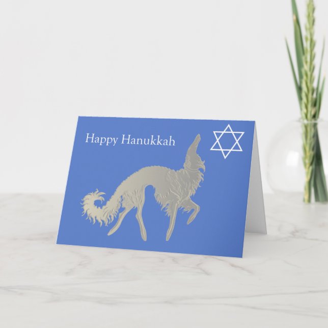 Glad Hanukkah Borzoi-kort Helgkort (Framsida)