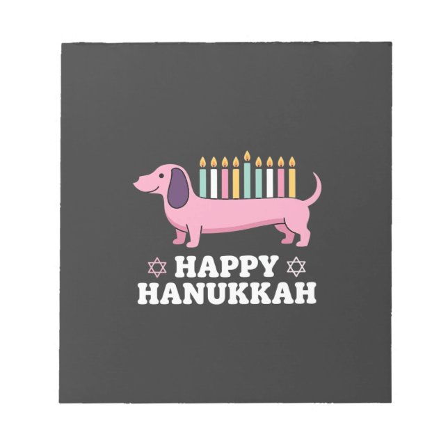 Glad Hanukkah Dachshund Hund Anteckningsblock (Framsida)