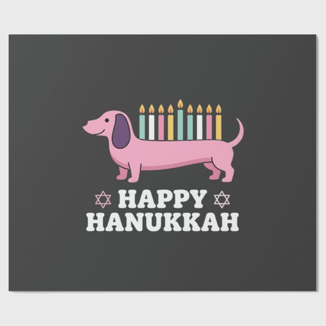 Glad Hanukkah Dachshund Hund Presentpapper (Platt)