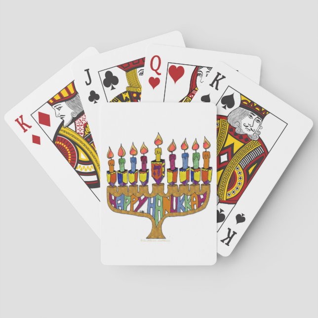 Glad Hanukkah Dreidels Menorah Casinokort (Baksidan)