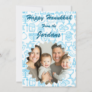Glad Hanukkah familjefoto kort personalisera