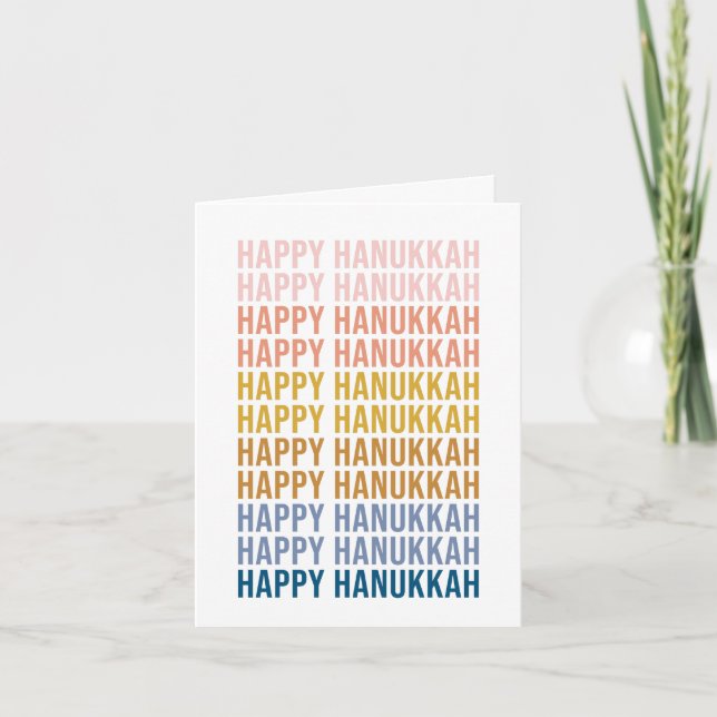 Glad Hanukkah Färgglad Text Art Design Helgkort (Framsida)