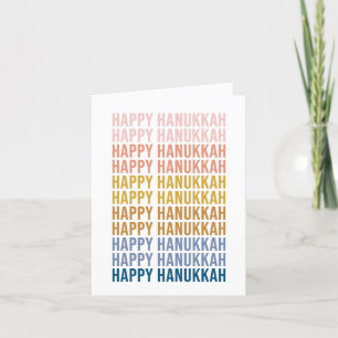 Glad Hanukkah Färgglad Text Art Design Helgkort