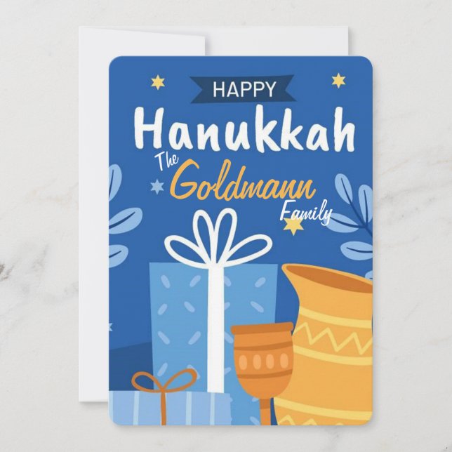 Glad Hanukkah firande kort (Framsida)