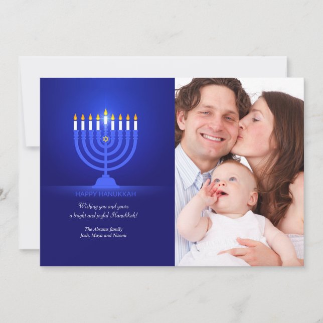 Glad Hanukkah Foto Högtidskort Julkort (Framsida)