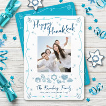 Glad Hanukkah Foto Whimsical Handritade Klotter