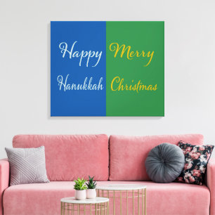Glad Hanukkah God Jul Dubbelhelg Canvastryck
