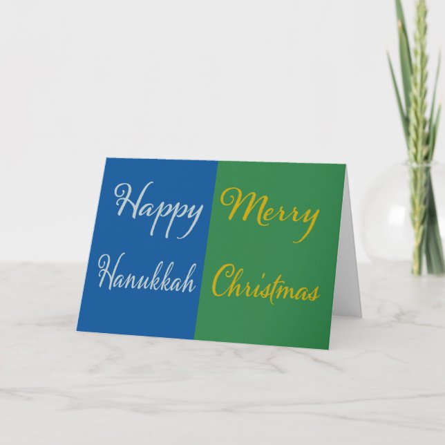 Glad Hanukkah God Jul Dubbelhögtid Kort (Framsida)