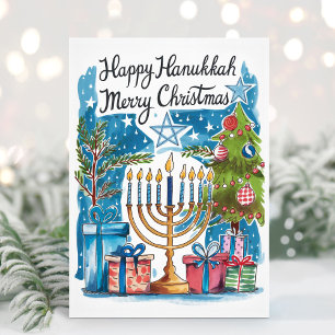 Glad Hanukkah God Jul Kort