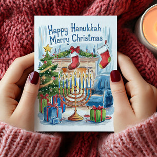 Glad Hanukkah God Jul Kort