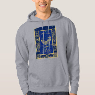 Glad Hanukkah Guld Menorah Judisk Högtid Hoodie