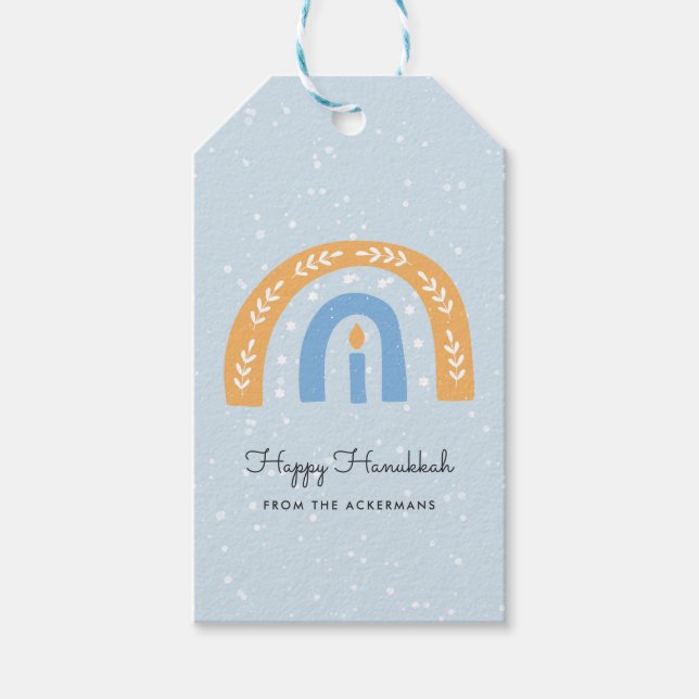 Glad Hanukkah | Hanukkah presentetiketter (Framsidan)