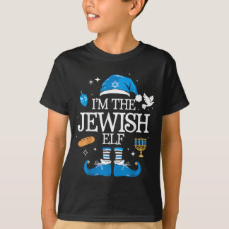 Glad Hanukkah Judisk Tomte Familj Grupp Jul T Shirt