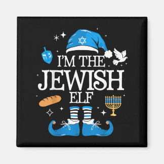 Glad Hanukkah Judisk Tomte Familj Julgrupp Magnet
