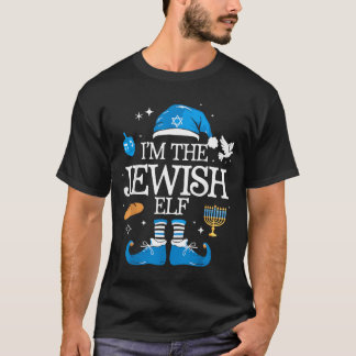 Glad Hanukkah Judisk Tomte Familjegrupp Jul T Shirt