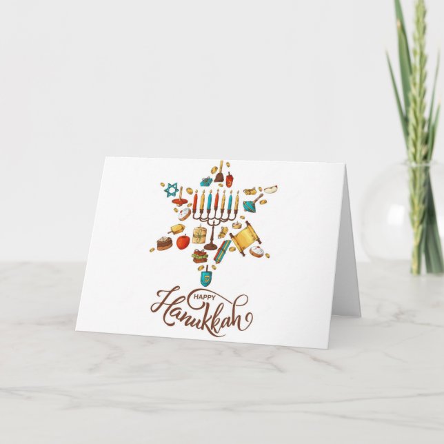 Glad Hanukkah   Julkort Helgkort (Framsida)