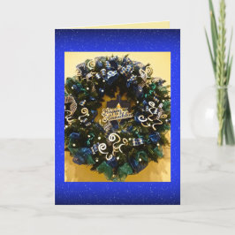 Glad Hanukkah Krans Judisk Högtid Gratulationskort Helgkort