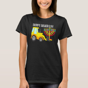 Glad Hanukkah Lastbilsladdare Menorah Chanukah T Shirt