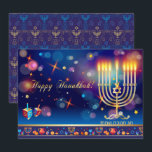 Glad Hanukkah Ljusfirande Guld Inbjudningar<br><div class="desc">Inbjudan Glad Hanukkah Ljusfesten. Vacker judisk högtid Lyxig inbjudan eller gratulationskort. Glad Hanukkah - hebreisk text (manuskript) Judisk högtid Hanukkah Bokeh-ljus bakgrund med traditionella Chanukah-symboler - trädreidlar (snurra), munkar, menorah, ljus, Davidsstjärna och lysande ljus tapetmönster, Guld ram. Hanukkah-festdekoration. Jerusalem, Israel. Inbjudningar & brevpapper, gratulationskort, inbjudningar & meddelanden Högtid och Säsong....</div>