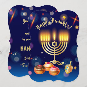 Glad Hanukkah Ljusfirande Inbjudningar