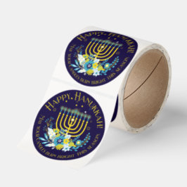 Glad Hanukkah Må Era Ljus Brinna Starkt Runt Klistermärke