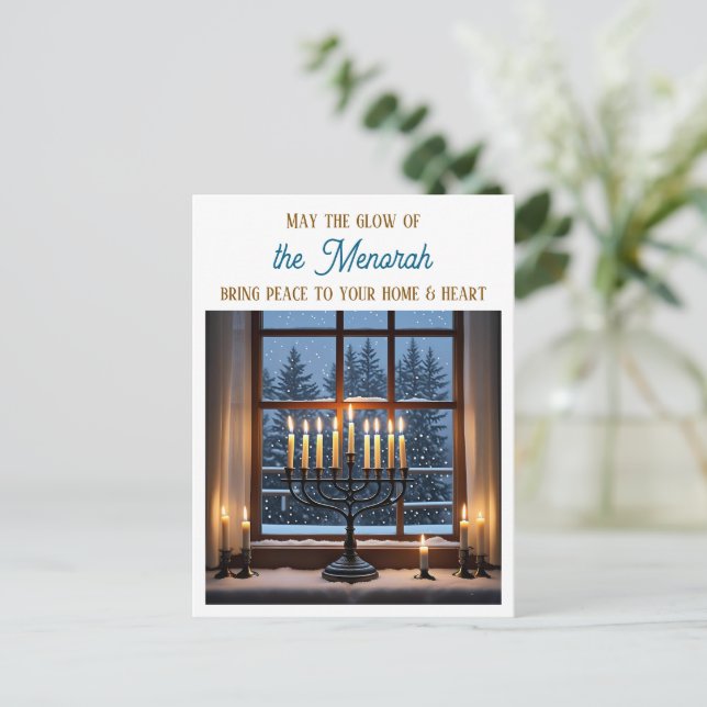 Glad Hanukkah | Må ljuset från Menorahn lysa  Vykort (Stående Fram)