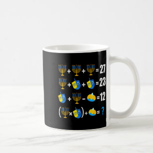 Glad Hanukkah Menorah Dreidel Munk Matematik Lärar Kaffemugg